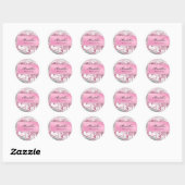 Nagelsalon Roze Glitter Elegante Bling Ronde Sticker (Vel)