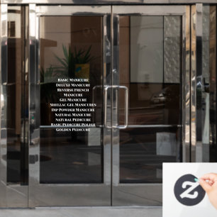 Nagelsalon Spa Aanpasbare Gedetailleerde Lijst van Raamsticker