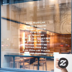 Nagelsalon Spa aanpassen Gedetailleerde lijst van Raamsticker