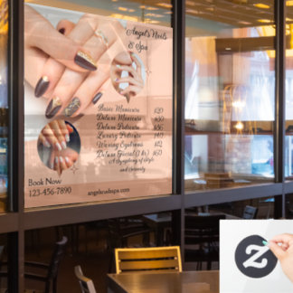 Nagelsalon Spa aanpassen met prijzen Raamsticker