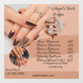 Nagelsalon Spa aanpassen met prijzen Raamsticker (Vel)