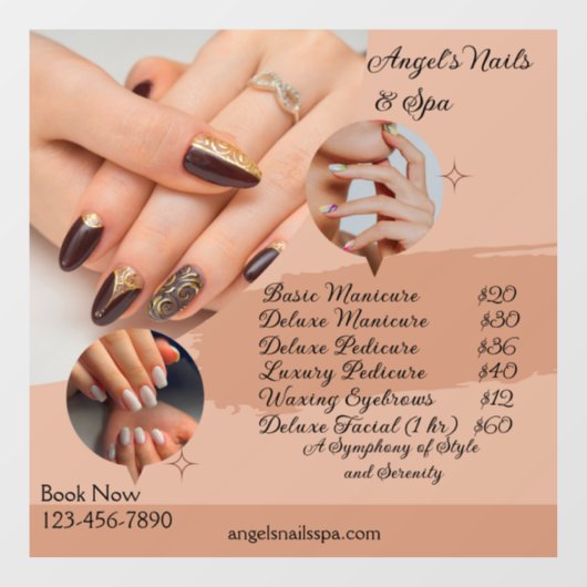 Nagelsalon Spa Aanpassen Met Prijzen Raamsticker (Vel)