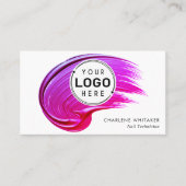 Nagelsalon Uw Logo Roze Pools Visitekaartje (Voorkant)