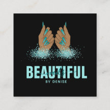 Nagelsalon Vrouw Hand Holograph Nails Technician