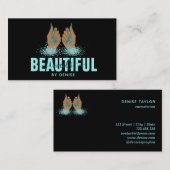 Nagelsalon Vrouw Hand Holograph Nails Technician Visitekaartje (Voorkant / Achterkant)