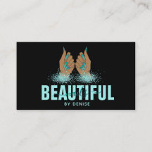 Nagelsalon Vrouw Hand Holograph Nails Technician