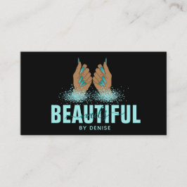 Nagelsalon Vrouw Hand Holograph Nails Technician Visitekaartje