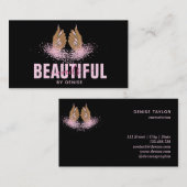 Nagelsalon Vrouw Hand Holograph Nails Technician Visitekaartje (Voorkant / Achterkant)