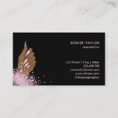 Nagelsalon Vrouw Hand Holograph Nails Technician Visitekaartje (Achterkant)