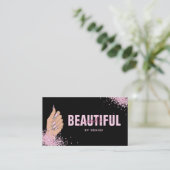 Nagelsalon Vrouw Hand Holograph Nails Technician Visitekaartje (Staand voorkant)