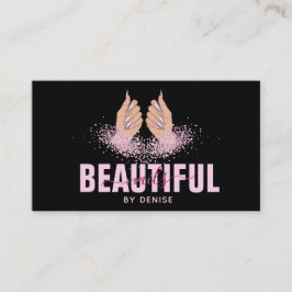 Nagelsalon Vrouw Hand Holograph Nails Technician Visitekaartje