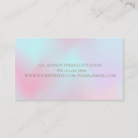 Nagelsalon Vrouw Nagellak Holografisch Visitekaartje (Achterkant)