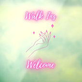 Nagelsalon Walk Ins Welkom Roze Raamsticker (Vel 3)