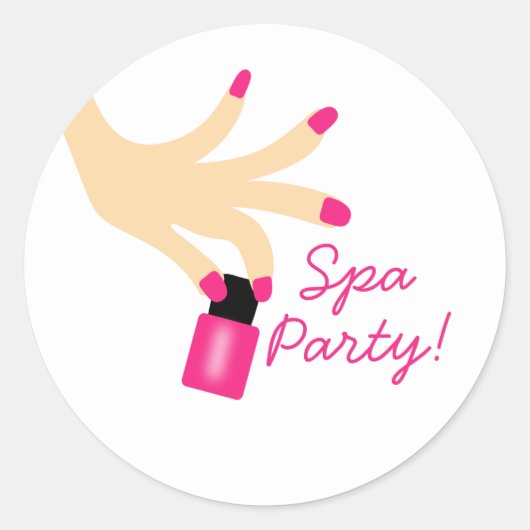 Nagelsticker voor Spa verjaardag of Bruids Shower Ronde Sticker (Voorkant)