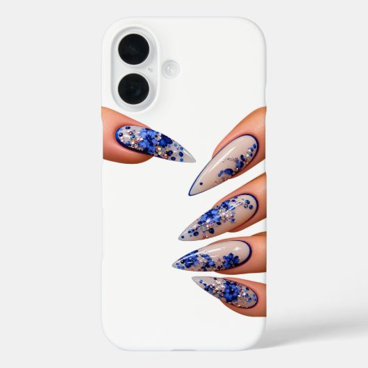 Nagelstijl blauw Case-Mate iPhone case (Achterkant)