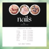 Nagelstudio 3 Foto Openingstijden Zwart Wit Raamsticker (Vel 3)