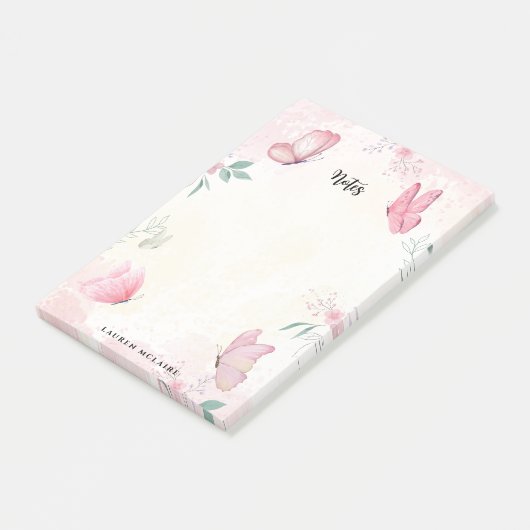 Nagelstudio Aangepaste Roze Vlinders Post-it® Notes (Schuin)