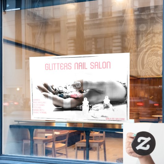 Nagelstudio Bedrijfsaanpassing Raamsticker (Cafe Raam)