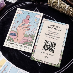Nagelstudio Boho Tarot Celestiaal Bedrijfskaart Visitekaartje