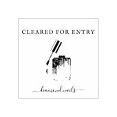 Nagelstudio Covid Temperatuur Goedgekeurde Toegang Rubberstempel (Afrduk)