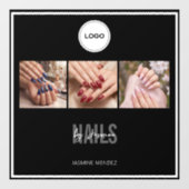 Nagelstudio Elegante Fotocollage Logo Raamsticker (Vel)