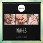 Nagelstudio Elegante Fotocollage Logo Raamsticker (Vel 3)