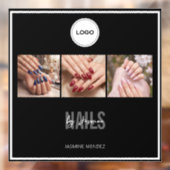 Nagelstudio Elegante Fotocollage Logo Raamsticker (Vel 2)