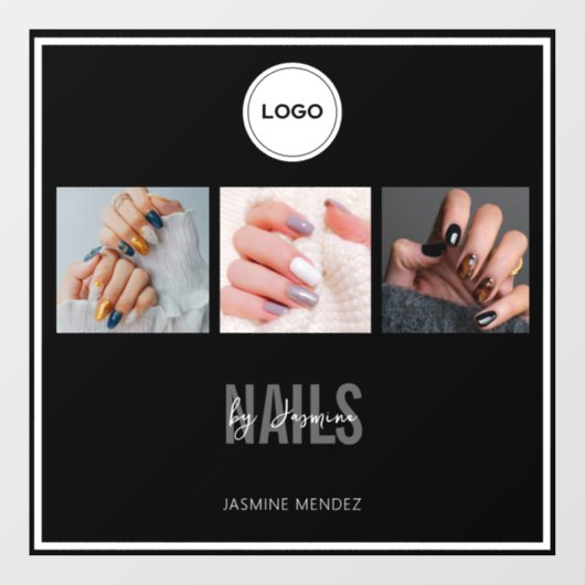 Nagelstudio Elegante Fotocollage Logo Raamsticker (Vel)