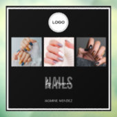 Nagelstudio Elegante Fotocollage Logo Raamsticker (Vel 3)