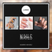Nagelstudio Elegante Fotocollage Logo Raamsticker (Vel 2)