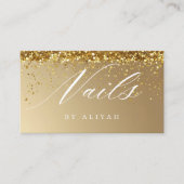 Nagelstudio Gouden glitter Confetti visitekaartje (Voorkant)