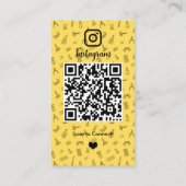 Nagelstudio Instagram Gele QR-code Visitekaartje (Achterkant)