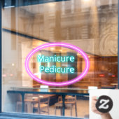 Nagelstudio Manicures Pedicures Roze Blauw Raamsticker (Cafe Raam)