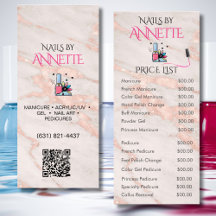 Nagelstudio Manicuriste Roze Goud QR Prijslijst