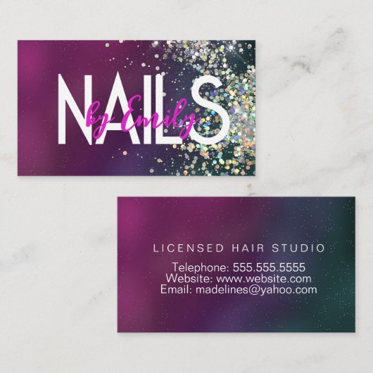 Nagelstudio Ontwerper Galaxy Art Visitekaartje (Voorkant / Achterkant)