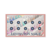 Nagelstudio ponskaart Nagel loyaliteitskaart Roze