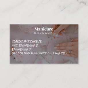 Nagelstudio Roze Glitter Druppels Typografie Manic Visitekaartje