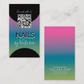 Nagelstudio Schoonheidskunstenaar QR-code Gradiënt Visitekaartje (Voorkant / Achterkant)