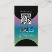 Nagelstudio Schoonheidskunstenaar QR-code Gradiënt Visitekaartje (Voorkant)