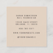Nagelstudio Schoonheidsspecialiste Script Beige 3  Contactkaartje (Achterkant)