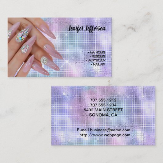 Nagelstudio Zakelijke Kaart Klantenkaartje (Voorkant / Achterkant)