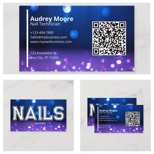 Nagelstudio Zakelijke Kaart QR Code Visitekaartje