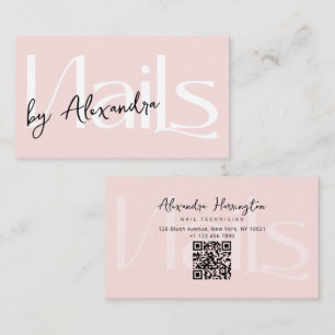 Nagelstylist Blush Roze Moderne Typografie Visitekaartje