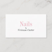 Nagelstylist Blush Roze Zwart Wit Script Visitekaartje (Voorkant)