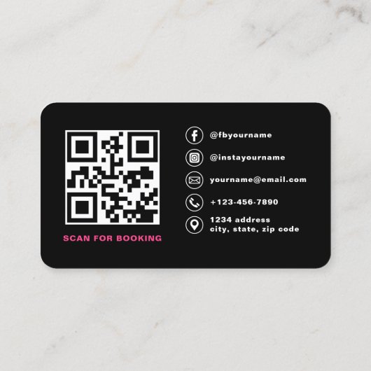 Nagelstylist Foto QR Code Modern Visitekaartje (Achterkant)