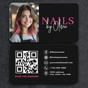 Nagelstylist Foto QR Code Modern Visitekaartje