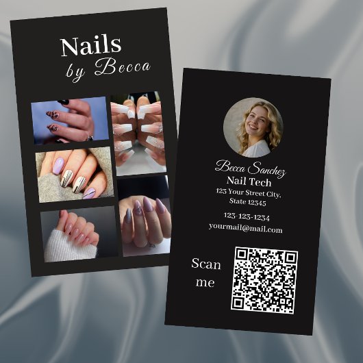 Nagelstylist Foto Raster QR-code Visitekaartje