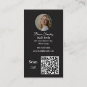 Nagelstylist Foto Raster QR-code Visitekaartje (Achterkant)