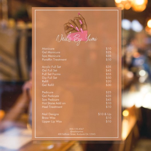 Nagelstylist Manicurist Diensten voor Professionel Raamsticker