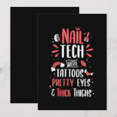 Nagelstylist Met Tatoeages Kaart (Voorkant / Achterkant)